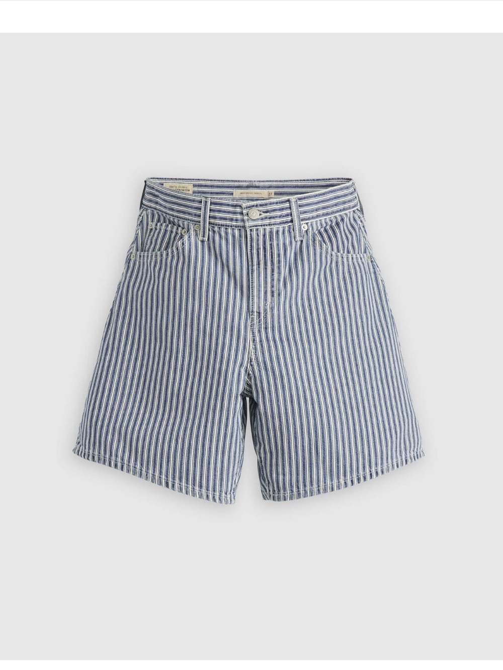 NWOT Levi’s High Baggy Shorts Mischa Stripe Blue 27 waist
